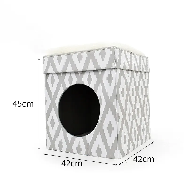 Foldable Cat Tree with Integrated Cat Condo